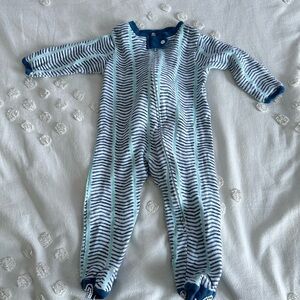 Burt's Bees Blue and White Striped One Piece